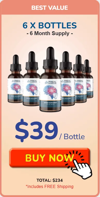 Screenshot of Pineal Guardian official website with detailed product information.